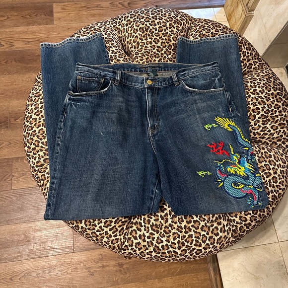 Ralph Lauren Embroidered Dragon Jeans 16 - Picture 5 of 5